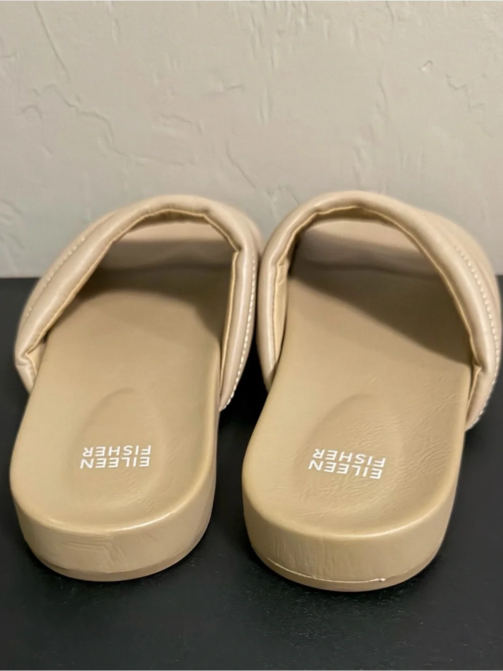 Eileen Fisher Haze Quilted Slide Sandals Sz 10 NWT